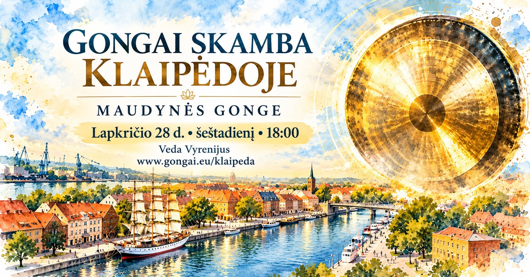 Gongai Klaipėdoje – „Maudynės Gonge“ renginio vizualas