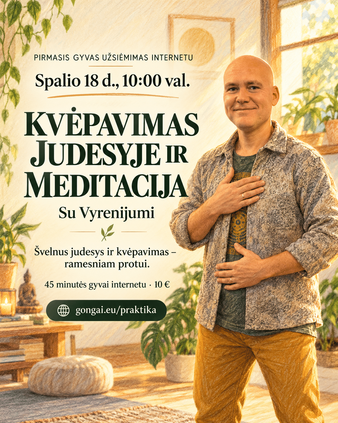 Kvėpavimas judesyje ir meditacija su Vyrenijumi